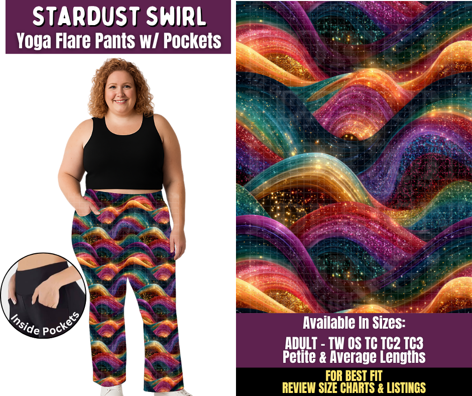 Preorder! Closes 11/4. ETA Feb. Stardust Swirl Yoga Flare Pants