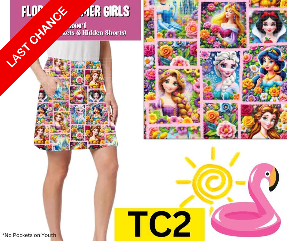 Floral Summer Girls Skort