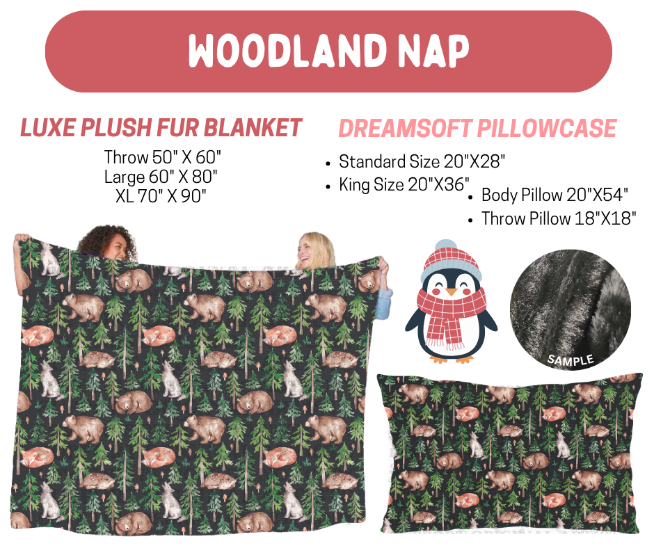 Preorder! Closes 8/17. ETA Nov. Woodland Nap Luxe Plush Fur Blanket and/or DreamSoft Pillowcase
