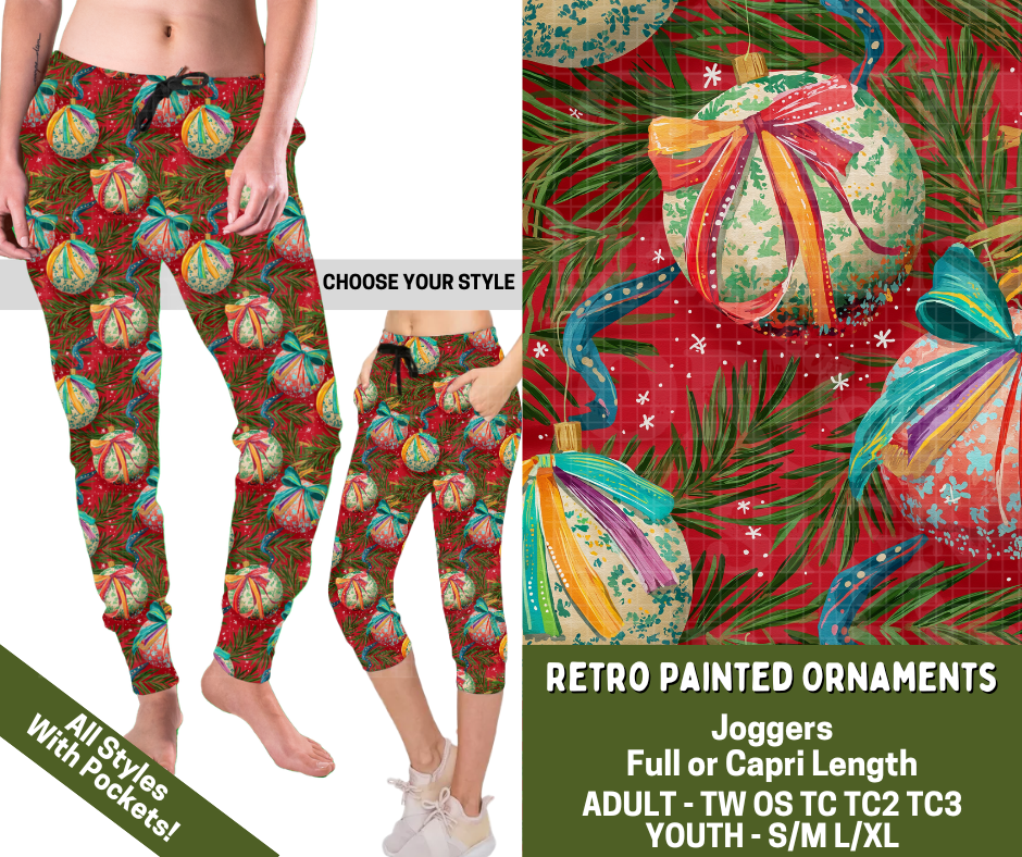 Preorder! Closes 7/15. ETA Nov. Retro Painted Ornaments Combo Jogger Lengths