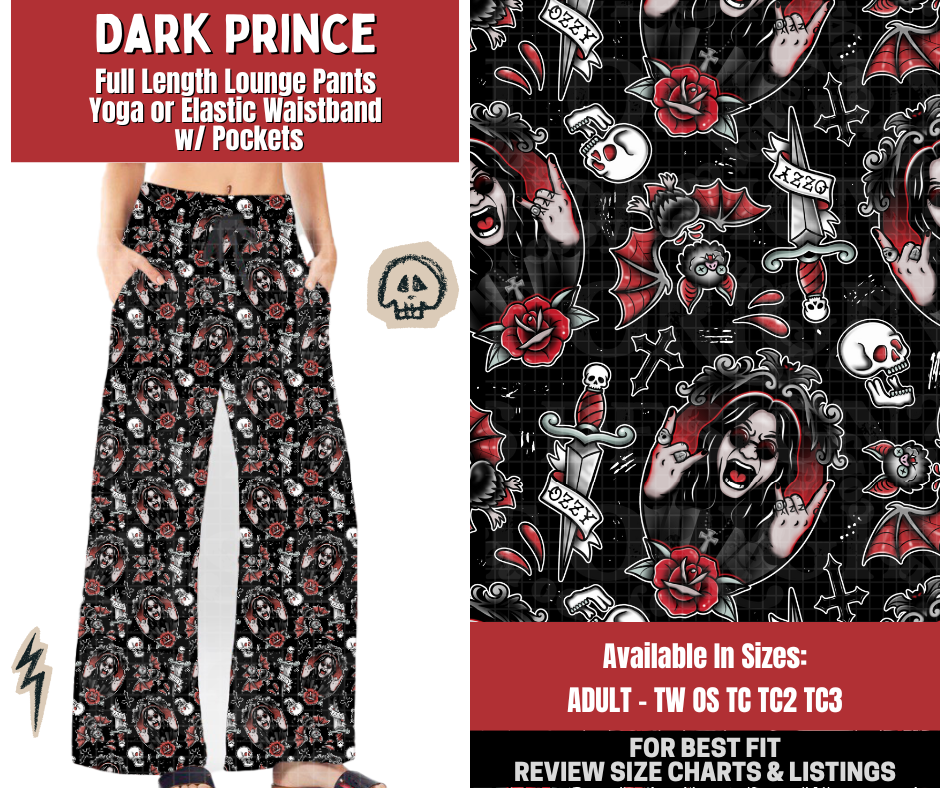 Preorder! Closes 12/22. ETA March. Dark Prince Full Length Lounge Pants