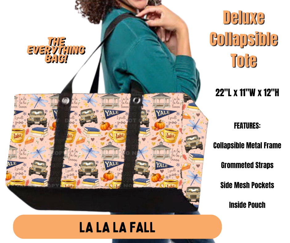 Preorder! Closes 7/2. ETA Oct. La La La Fall Collapsible Tote