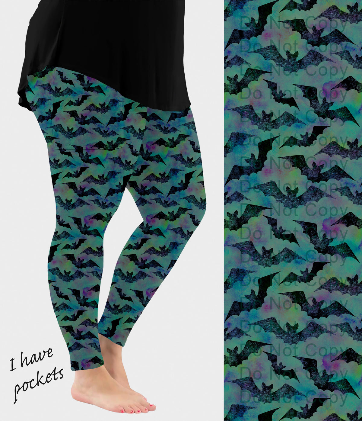RTS - Spooky Bats Leggings with Pockets