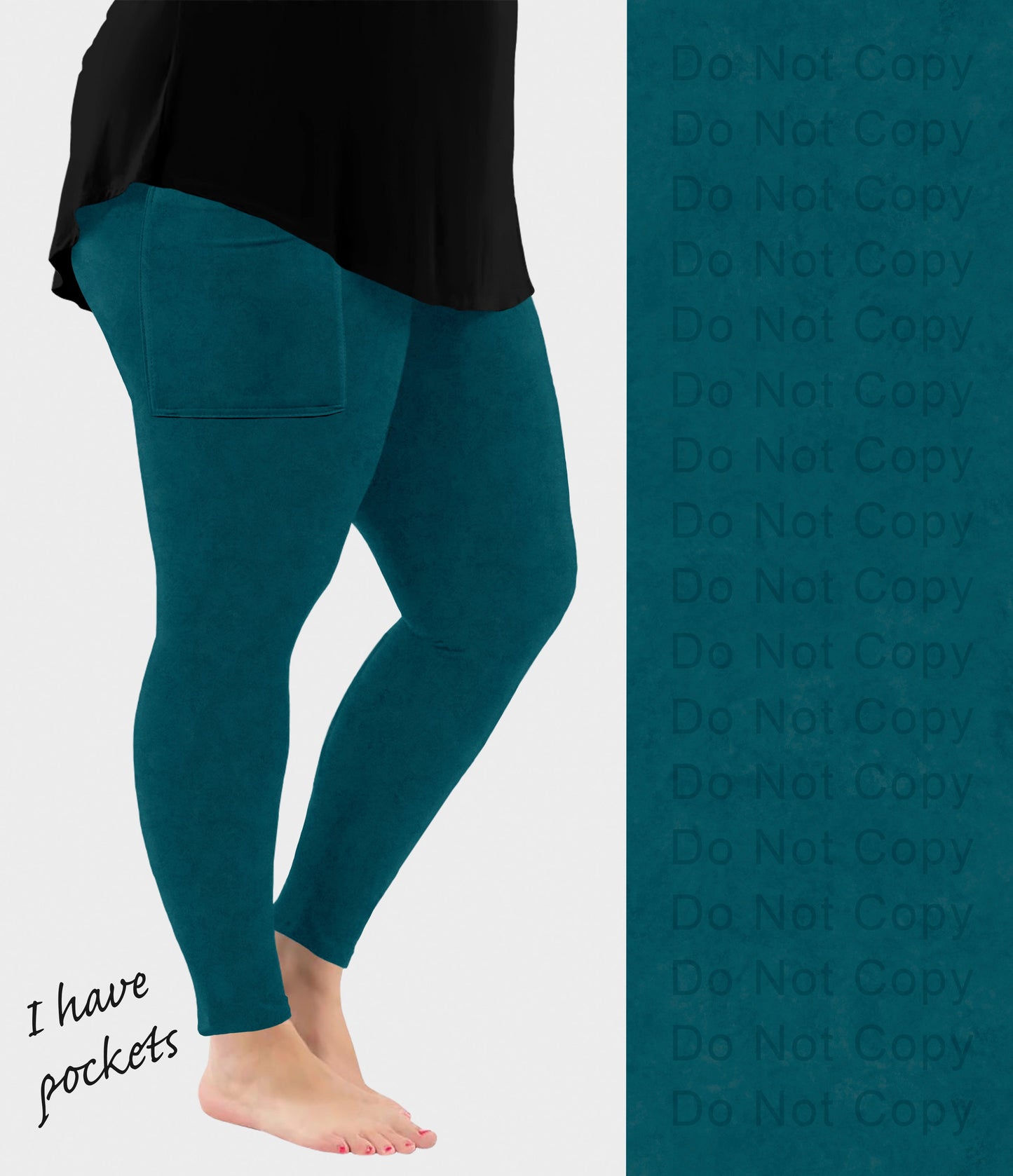 RTS - Teal Leggings with Pockets