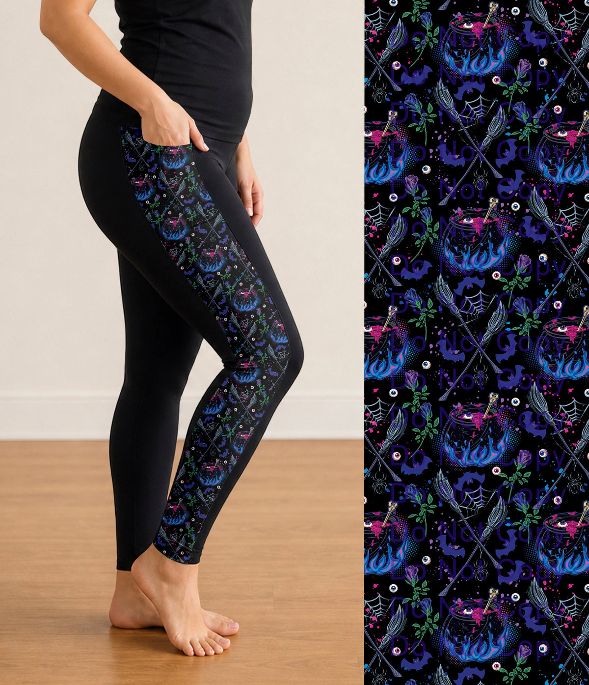 RTS - Witchy Brew Side Panel Leggings with Pockets