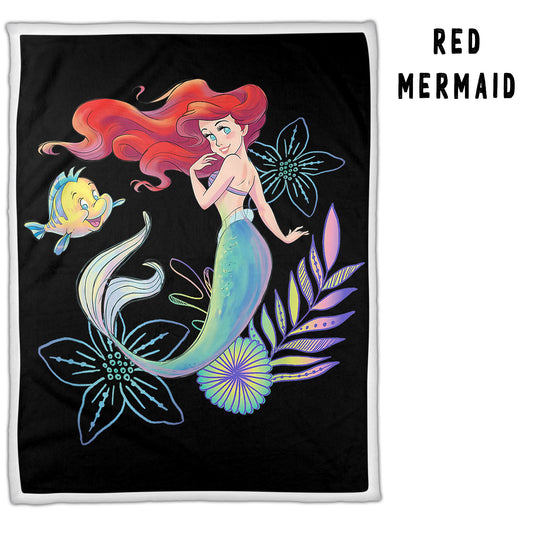 Red Mermaid Oversized Sherpa Blanket