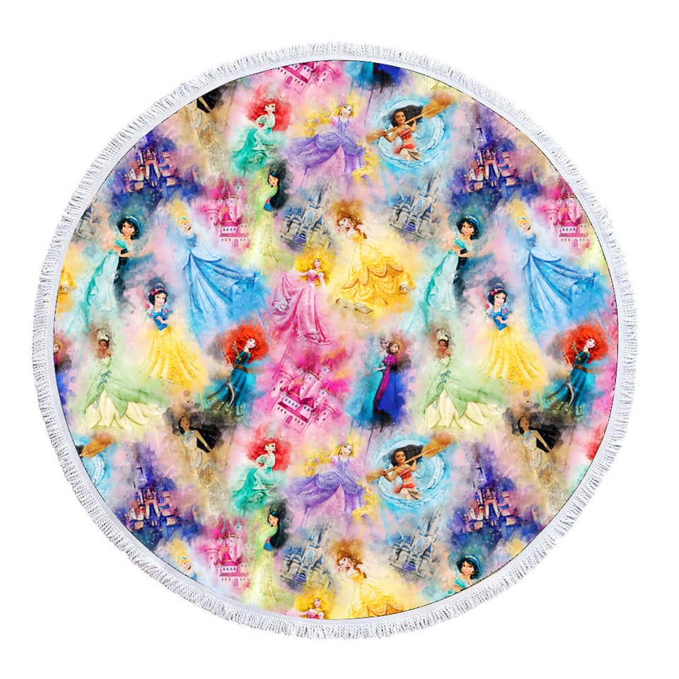 Princess Round Fringe Beach Towel
