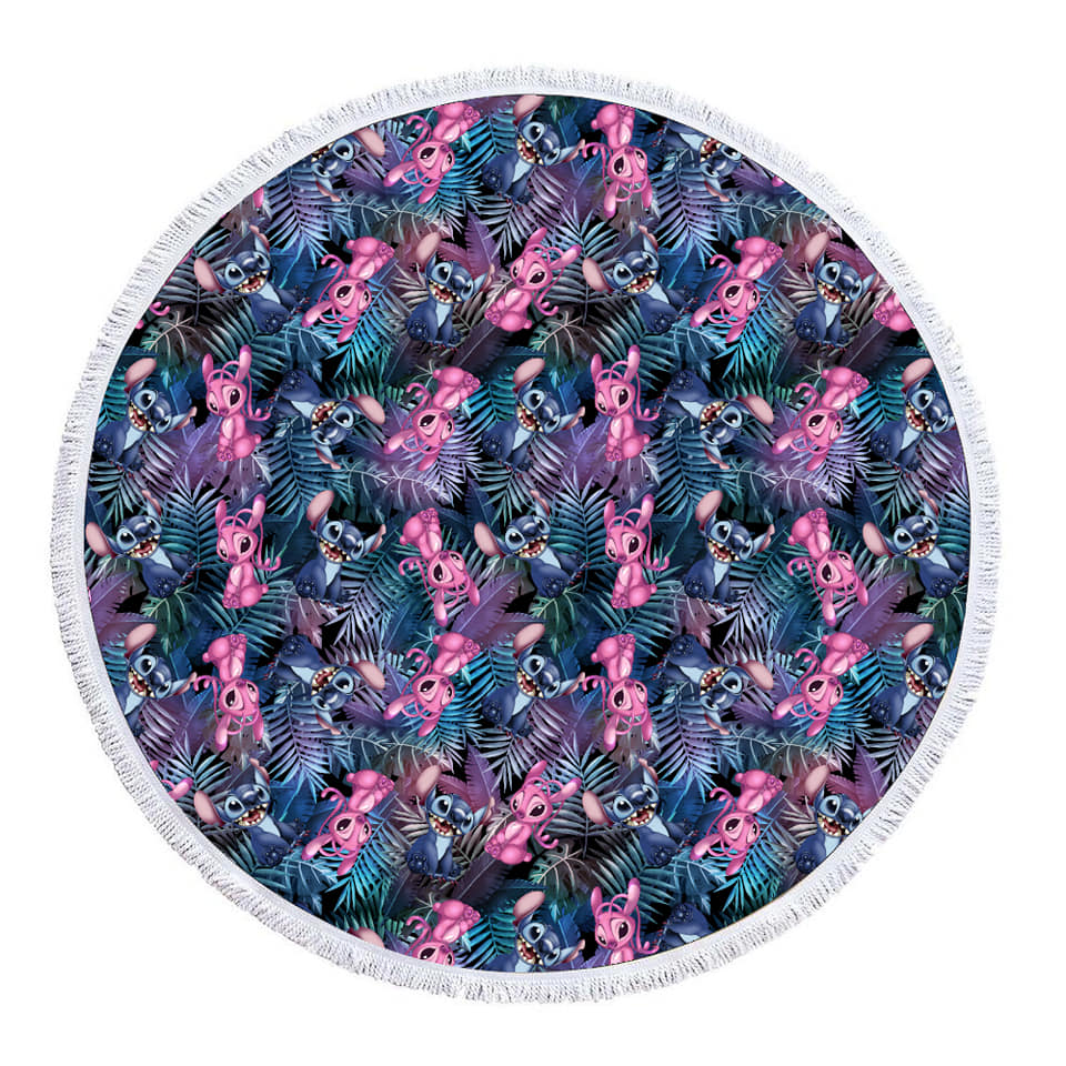 Hawaiian Alien and Angel Round Fringe Beach Towel