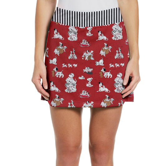 Dalmatians All-Over Print Women's Middle-Waisted Skorts