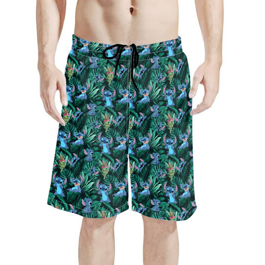 Tropical Alien All-Over Print Men's Beach Shorts