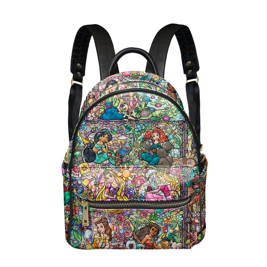 Princess Stained Glass Deluxe Mini Backpack Purse