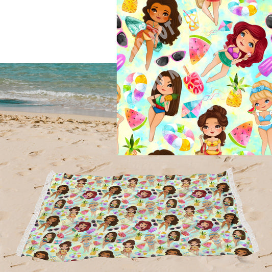 Pretty Princesses Oversized Beach Towel