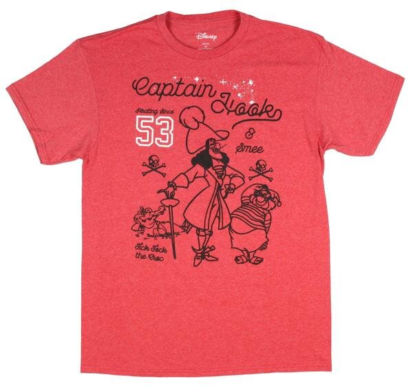 MEN'S DISNEY MEN'S PETER PAN CAPTAIN HOOK SMEE TICK TOK THE CROC TEE T-SHIRT