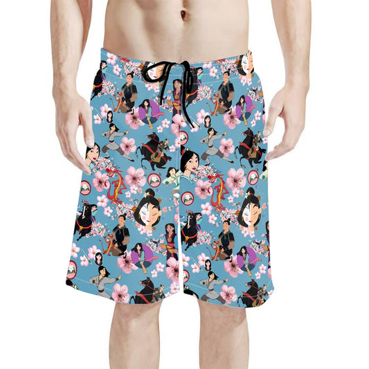 Warrior in Disguise All-Over Print Men's Beach Shorts