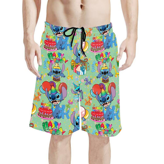 Birthday Alien All-Over Print Men's Beach Shorts