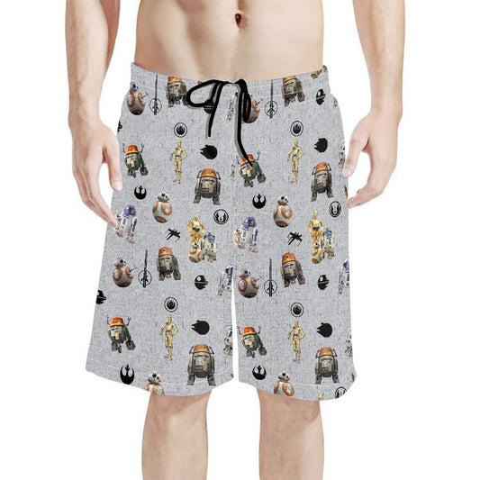 Droids All-Over Print Men's Beach Shorts