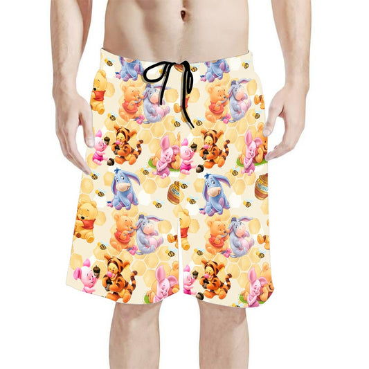 Honey Pot Pals All-Over Print Men's Beach Shorts