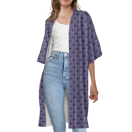 HM Wallpaper-C- Women's Half Sleeve Kimono Cardigan