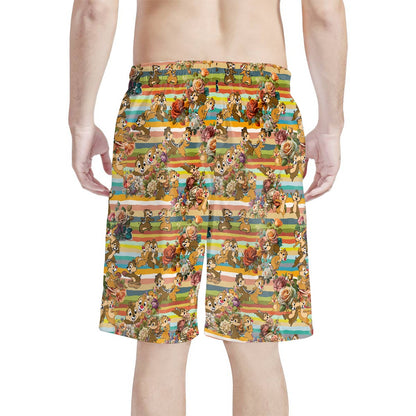 Chipmunks All-Over Print Men's Beach Shorts