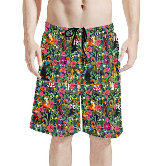 Tropical Male Villains All-Over Print Men's Beach Shorts