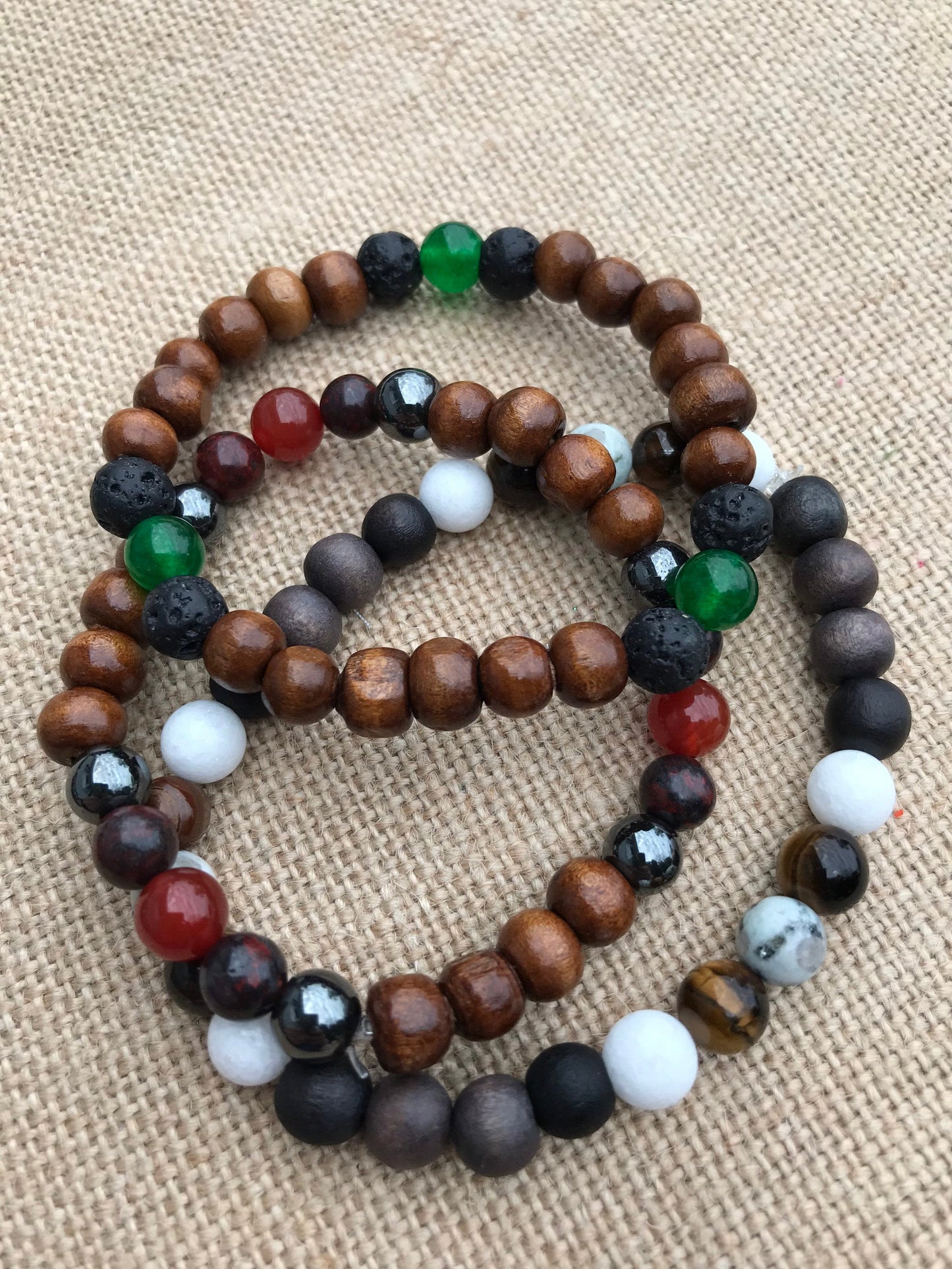 Zen Symbolic Stretch Gemstone Stackable Bracelet