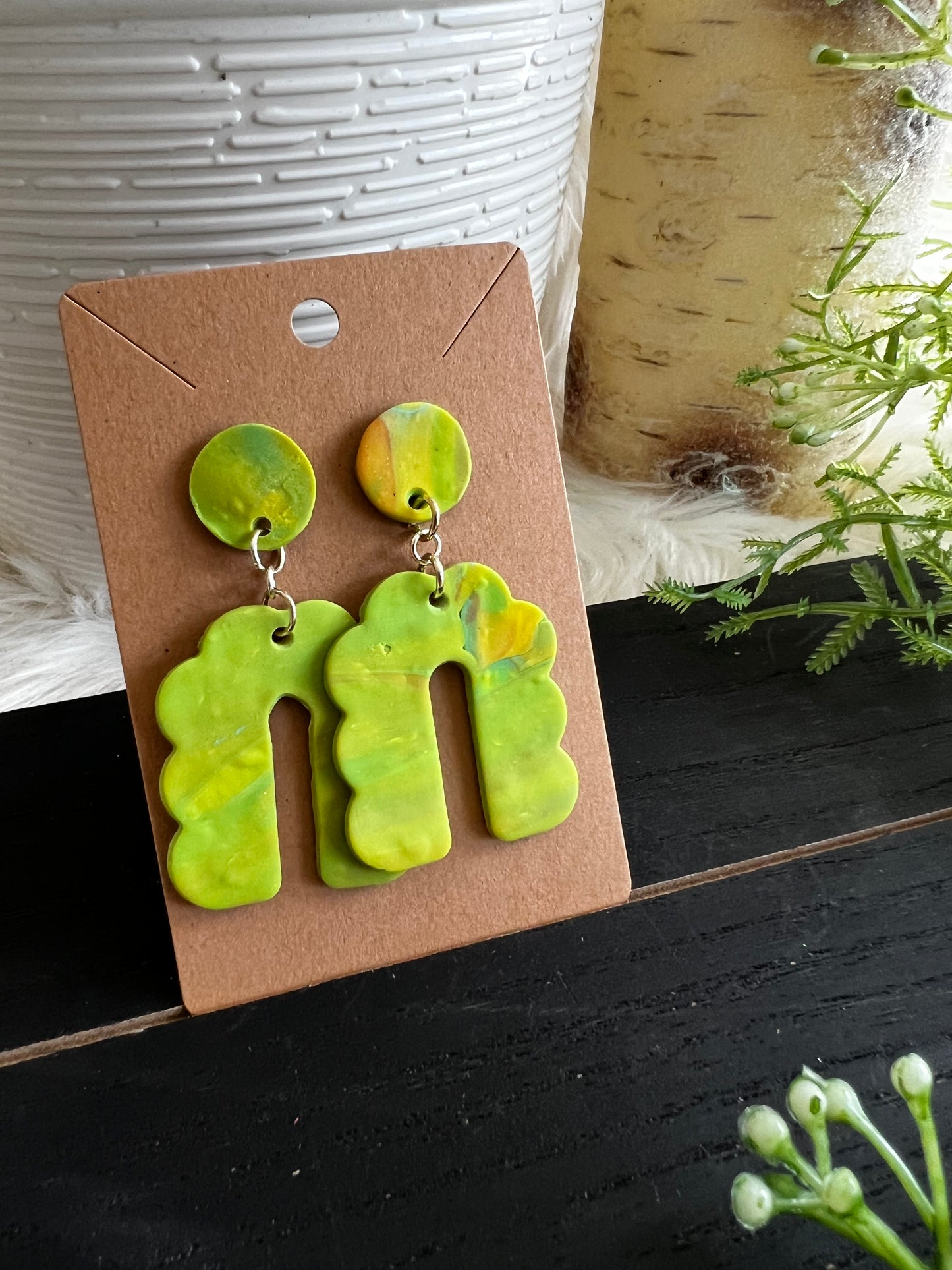 “Tie-dye” Arch Dangle Stud Earrings