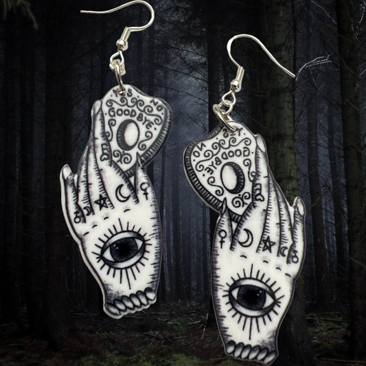 Tattoo Hands with Planchet- Spooky Earrings