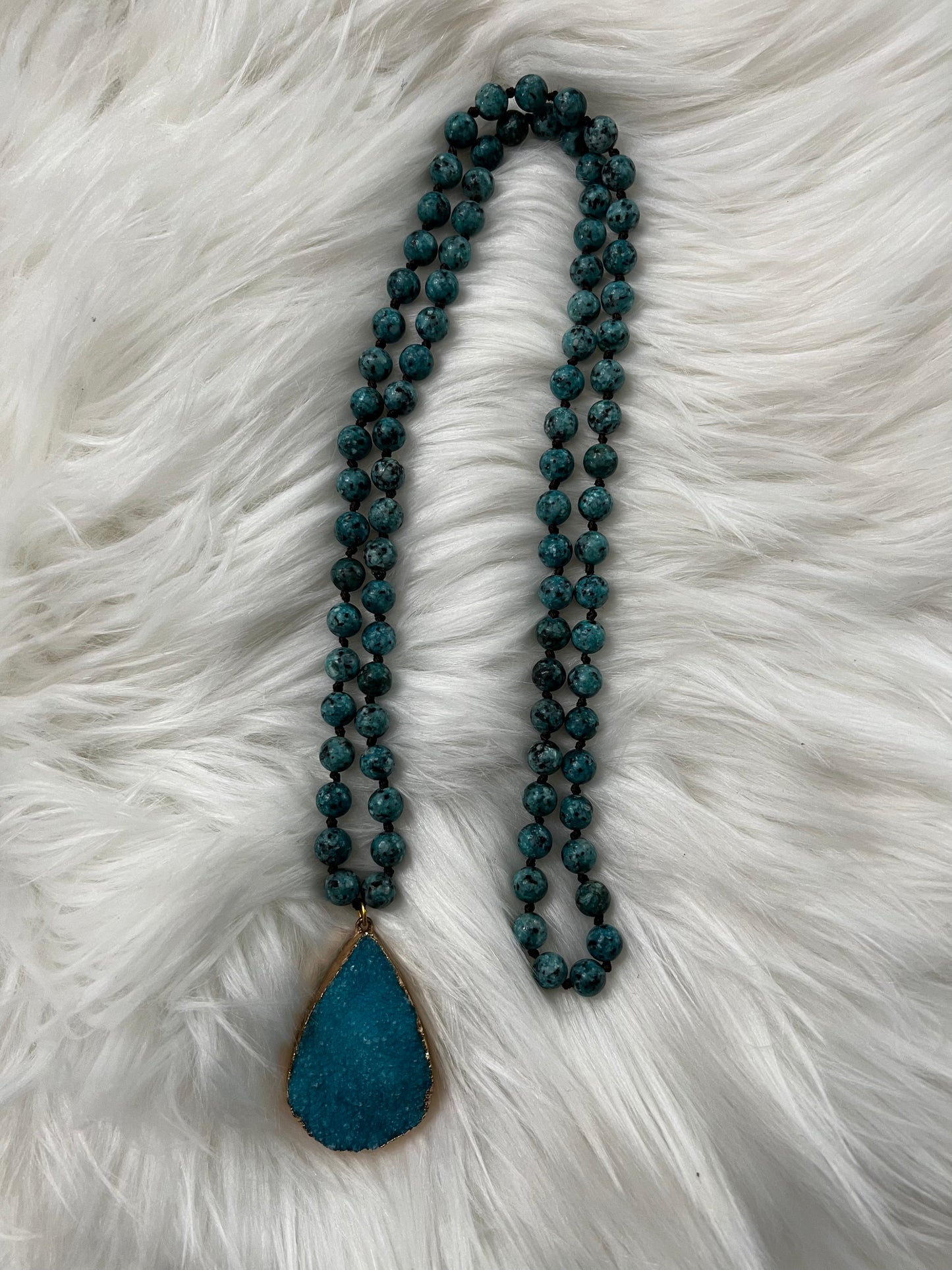 Druzy Drop Stone Statement Necklace-Kate Tuesday