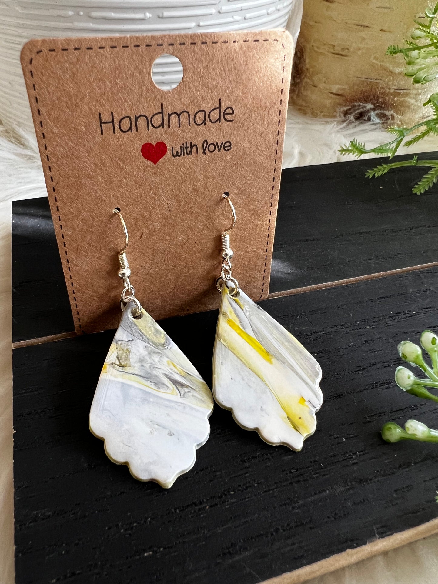 Wildcat Marble Dangle Hook Earrings