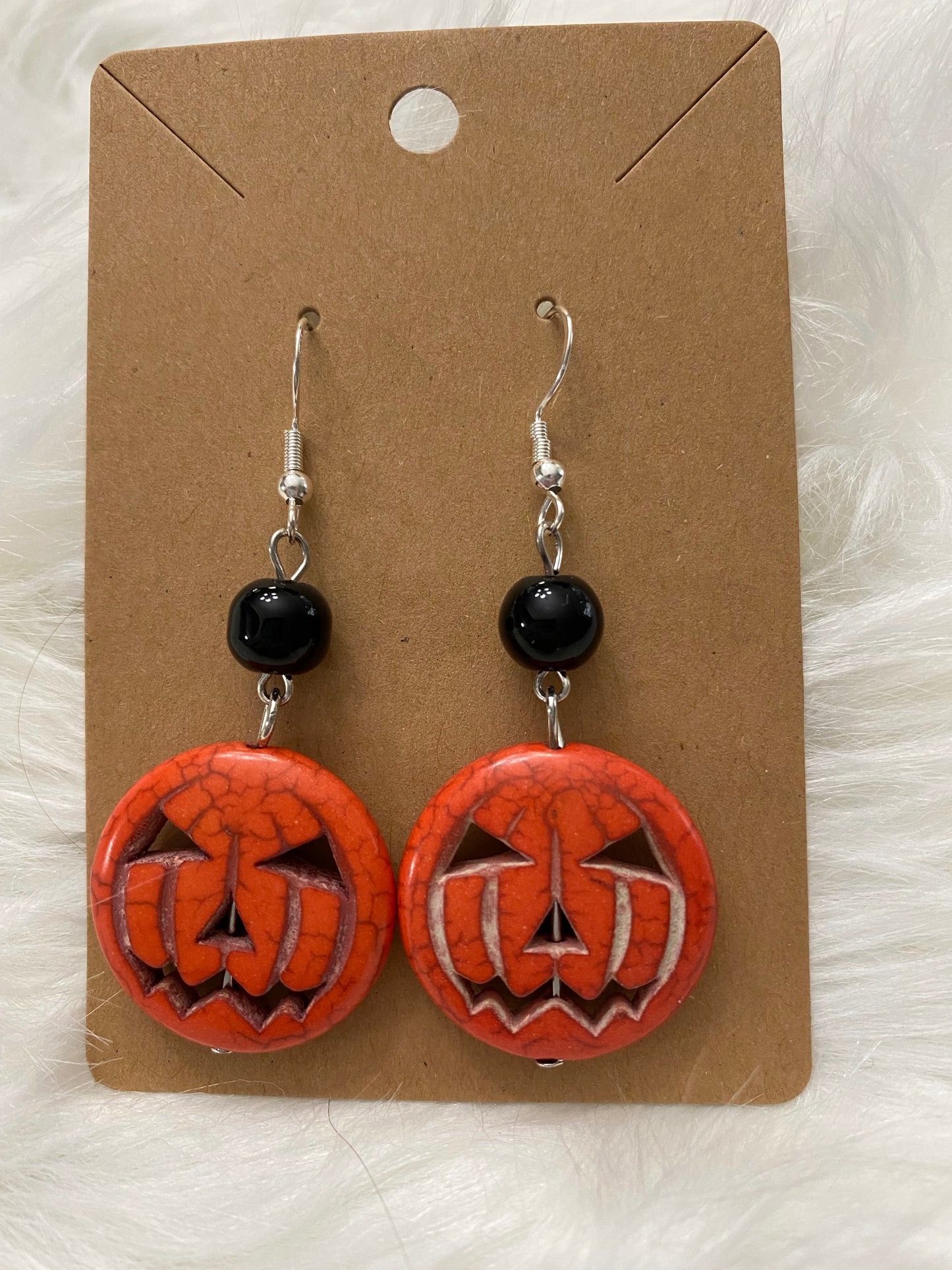 Stone Jack-O-Lantern Earrings