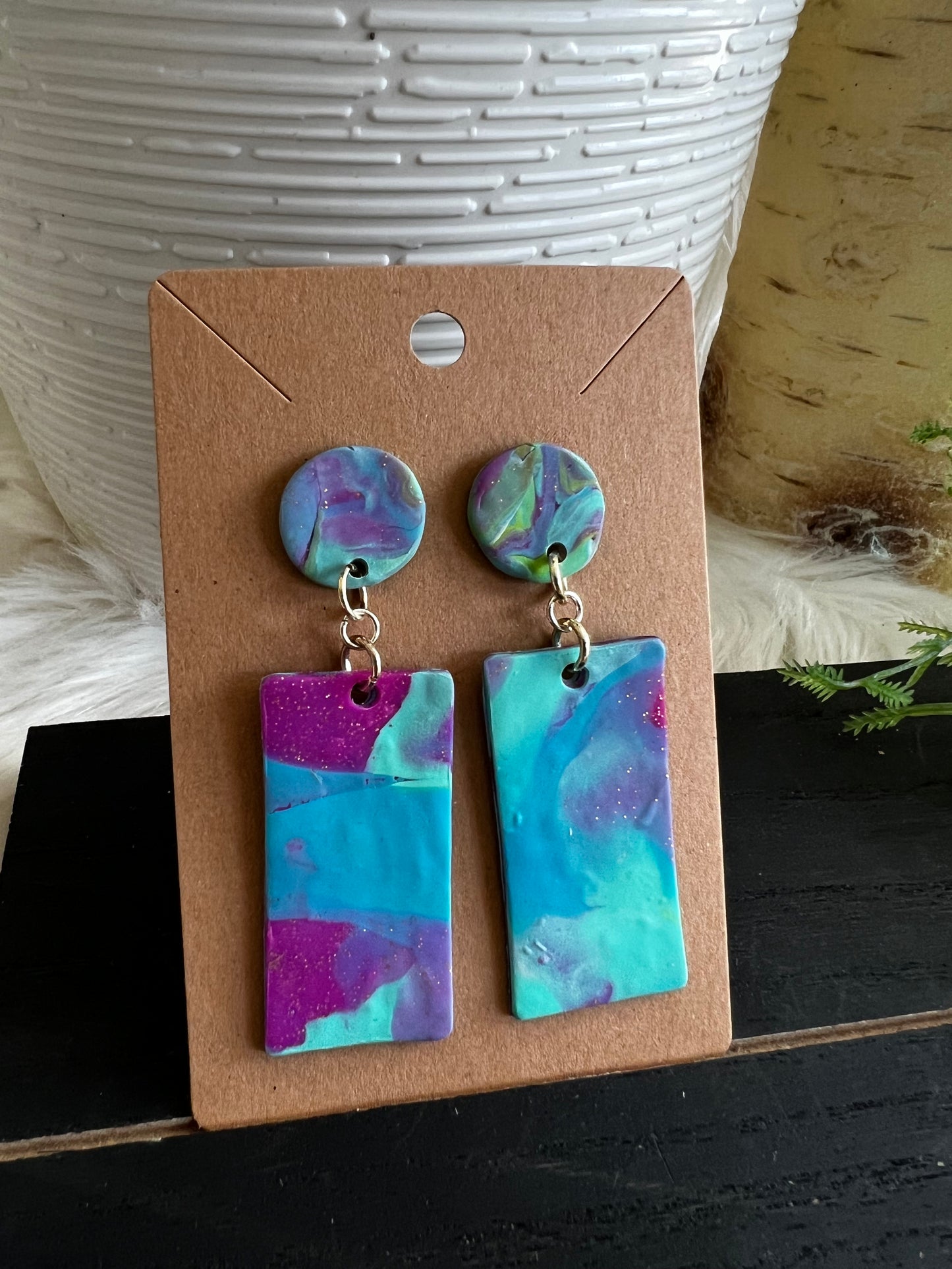 Tie-Dye Dangle Stud Earrings
