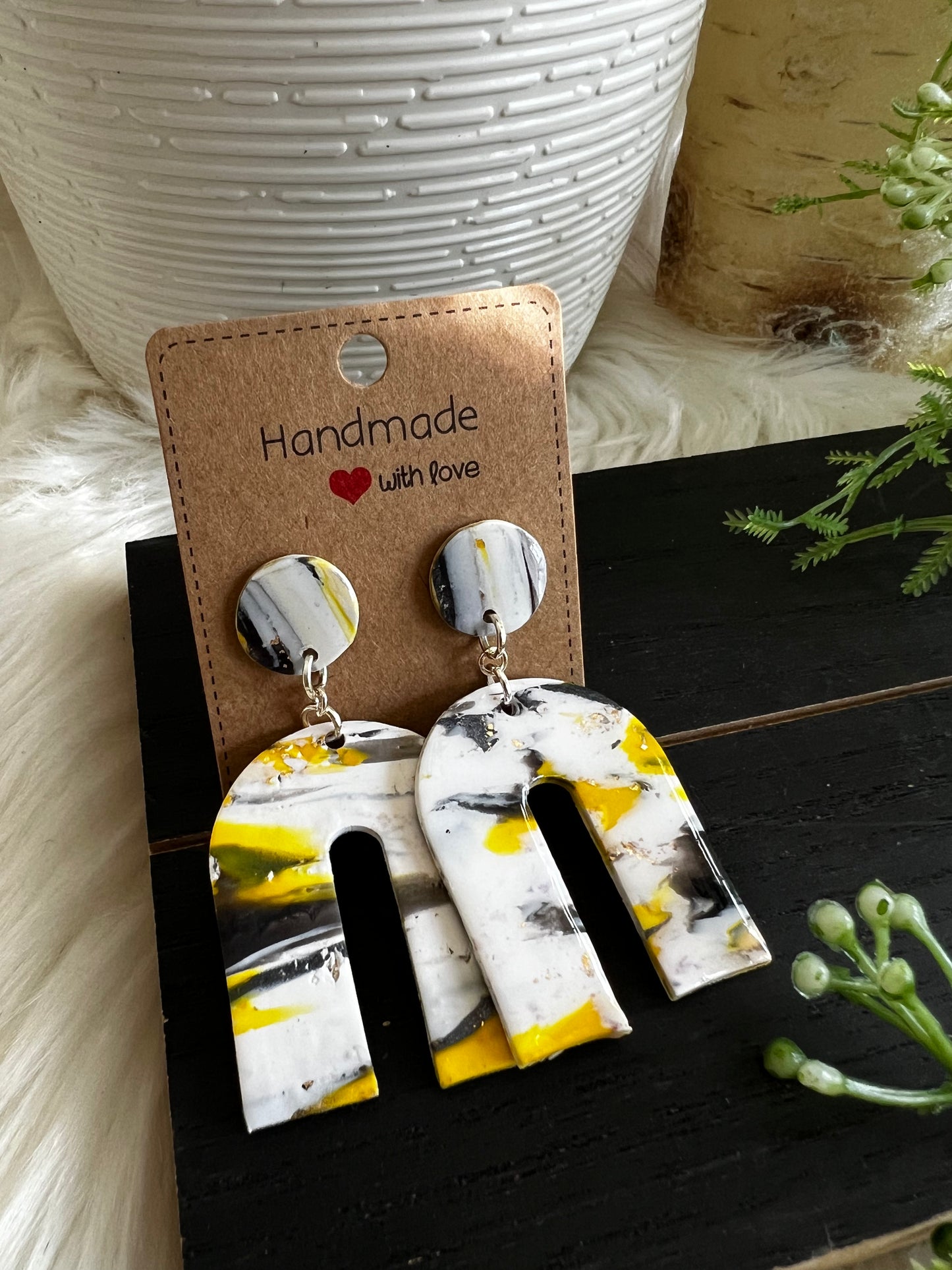 Wildcat Marble Arch Stud Earrings