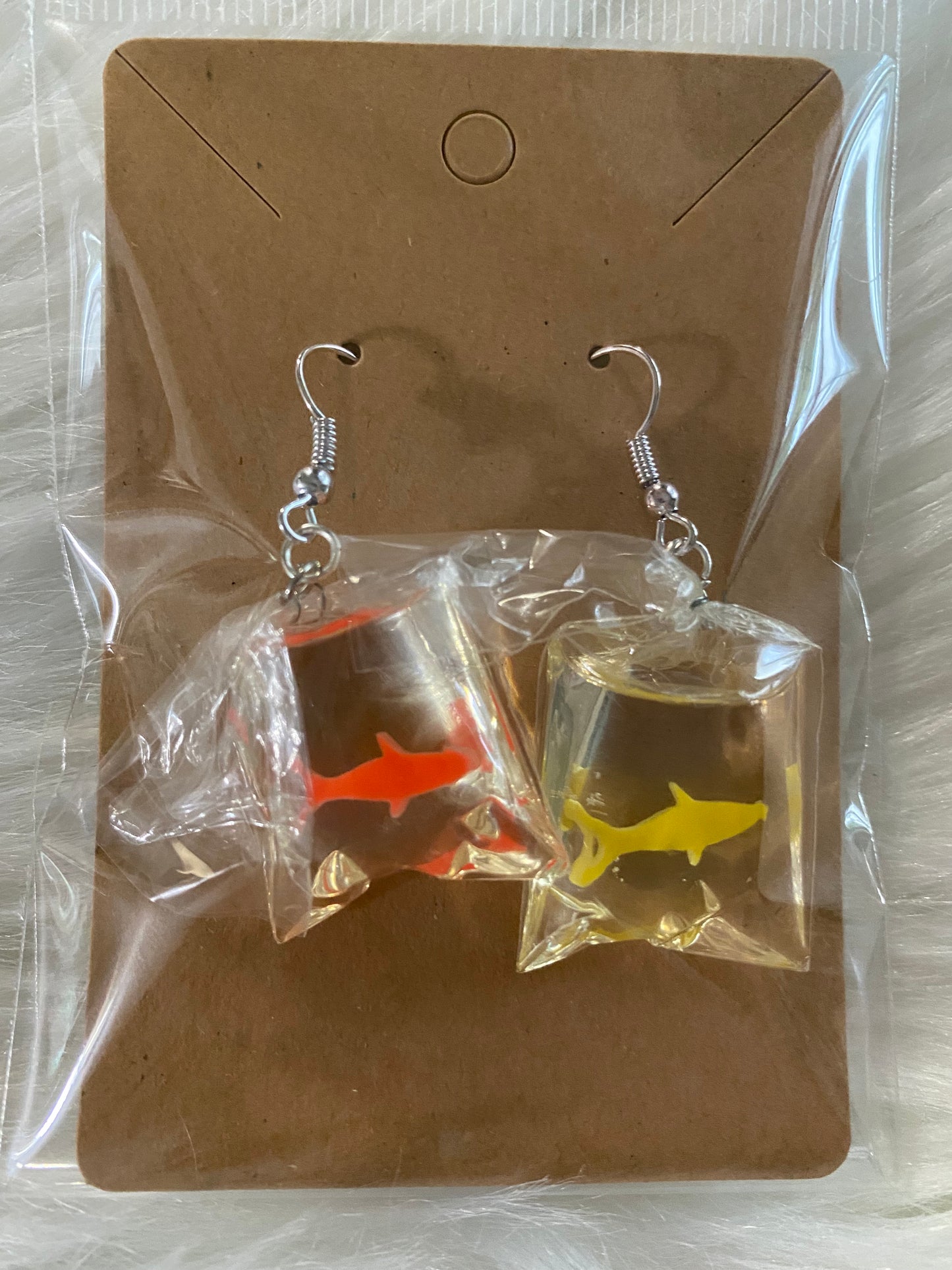 Carnival Game Fish in Bags Earrings