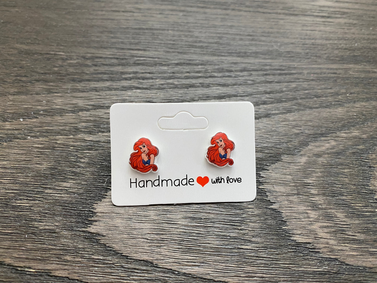 Magical Stud Earrings- Red Mermaid