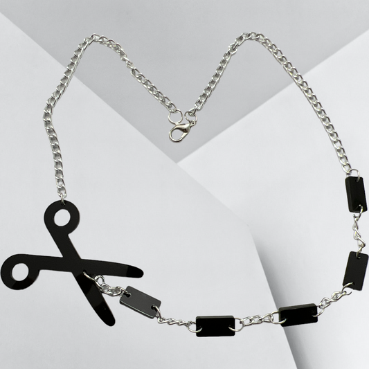 Cut Line Scissors Acrylic Necklaces