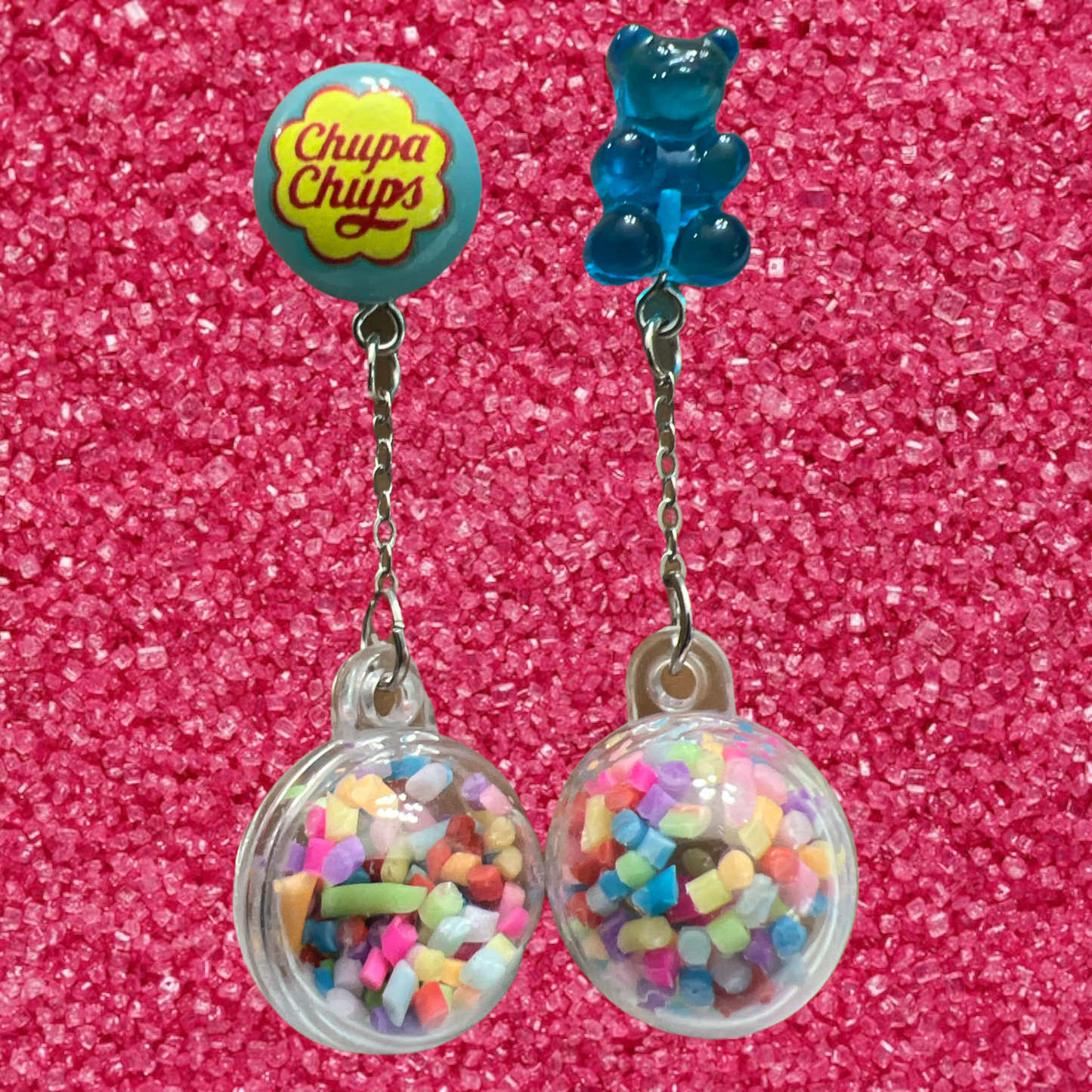 Blue Lolli and Gummie Stud Dangle Earrings