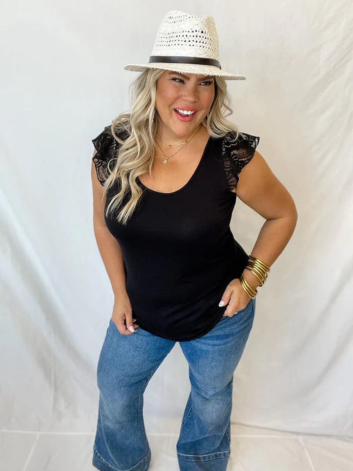 BLAKELEY- Mila Lace Sleeve Top