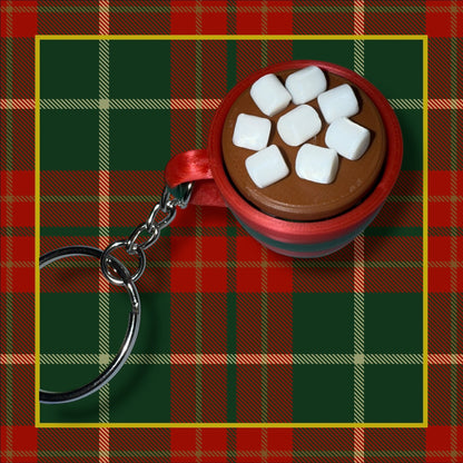 Hot Cocoa Marshmallow Keychain- Fidget Clicker- 3D Printed