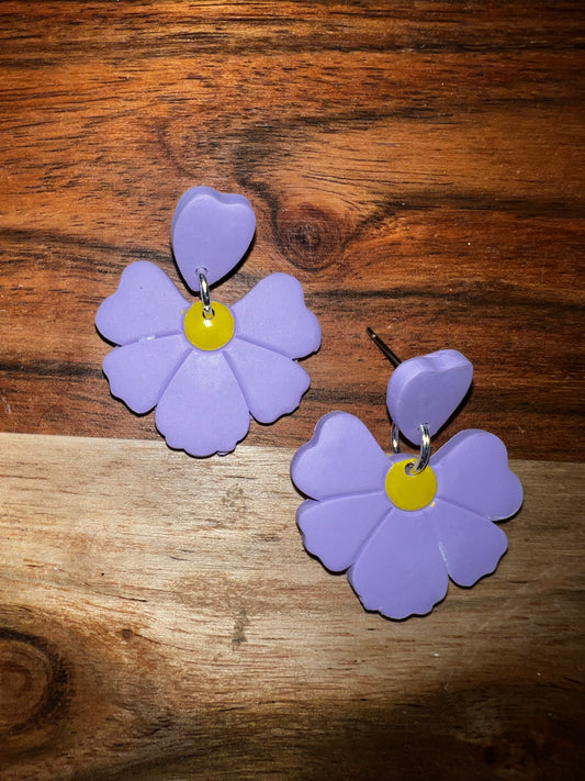 Purple Petal Flower- Stud Earring