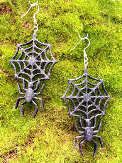 Spider Webs - 3D Printed Earrings - Halloween