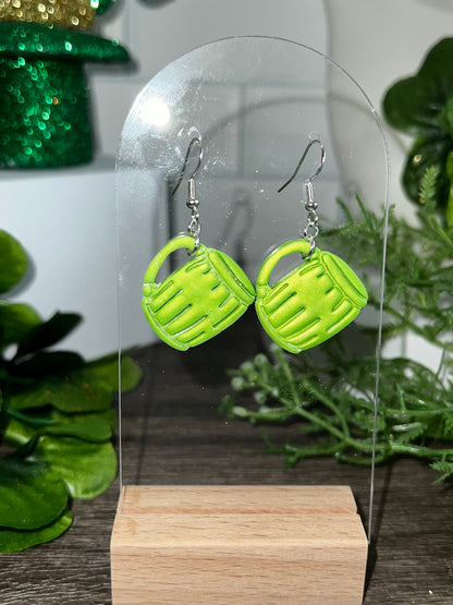 Small Green Beer Mug- St. Patrick's-  Hook Earring