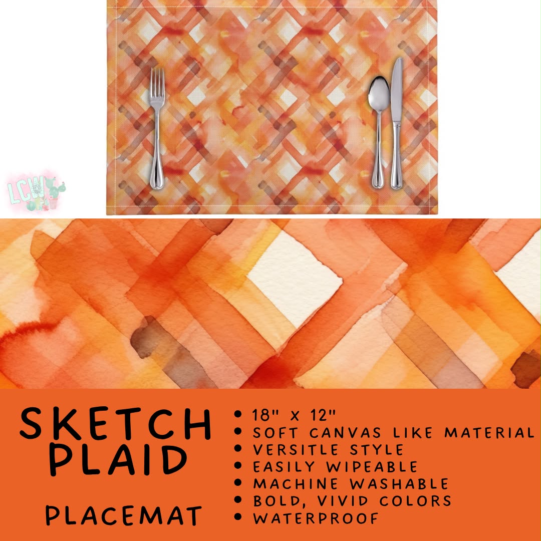 Batch #588 - Table Runners - Closes 9/21 - ETA early/mid Nov - Sketch Plaid Placemat