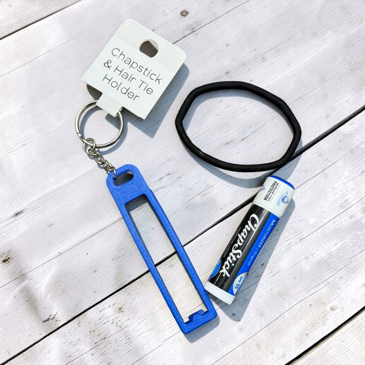 Hair Tie and Chapstick Holder Keychain- 3D print