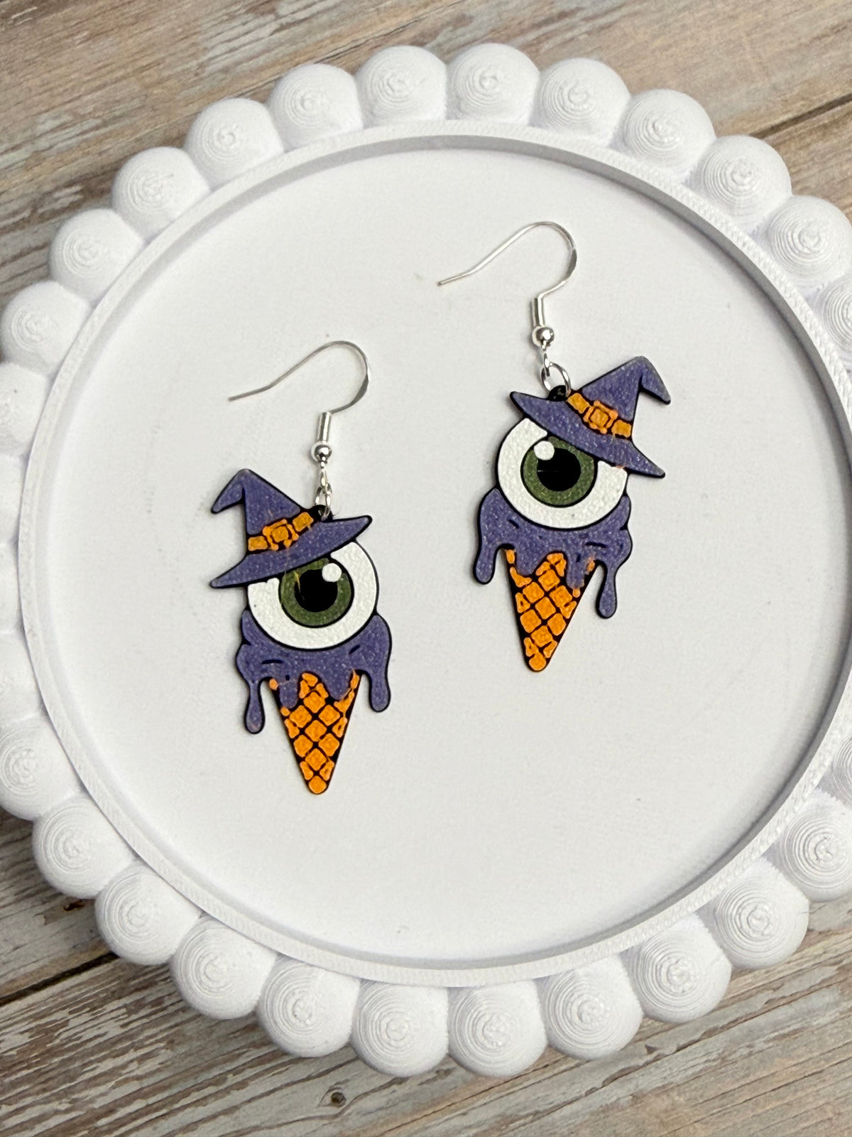 Eye Scream- 3D Printed Earrings - Halloween