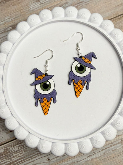 Eye Scream- 3D Printed Earrings - Halloween