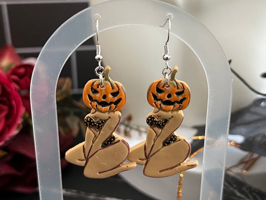 Punkin- Pin-up Ghoul- Spooky Hook Earrings