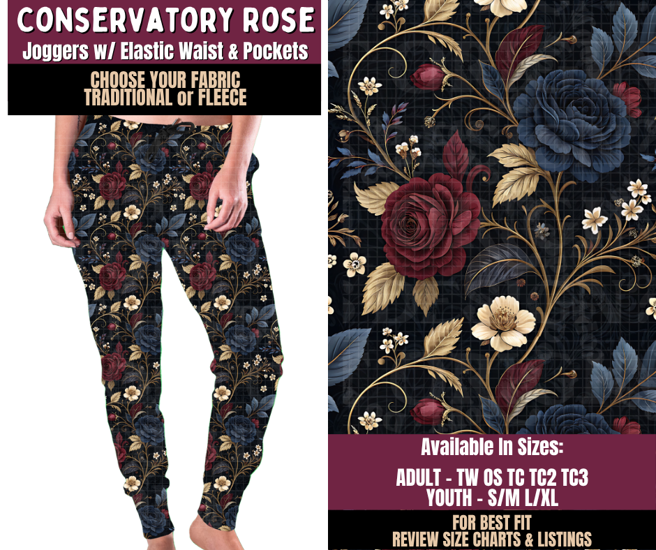 Preorder! Closes 11/11. ETA Feb. Conservatory Rose Joggers Choose Fleece or Traditional