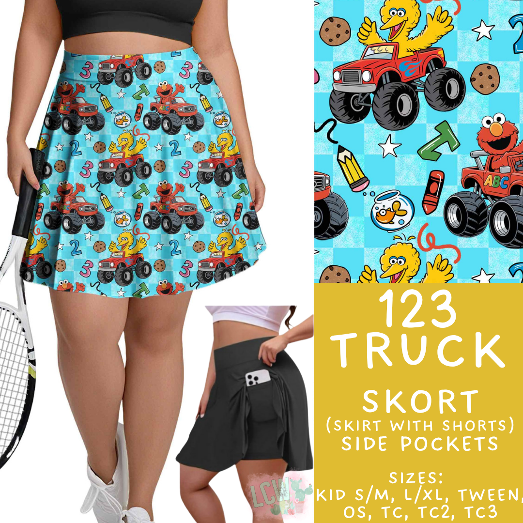 Batch #555 - Cool Characters 7 - Closes 7/13 - ETA mid Sept - 123 Truck Skort