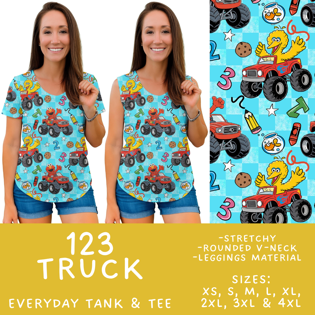 Batch #555 - Cool Characters 7 - Closes 7/13 - ETA mid Sept - 123 Truck Everyday Tank & Tee