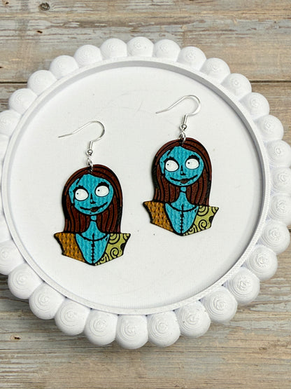 Knit Sally- 3D Printed Earrings - Halloween